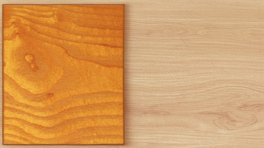 Golden brown varnished wood vs natural finish