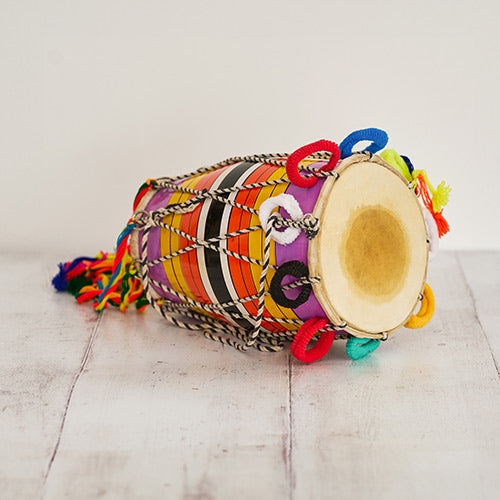 Top view of a Bhangra Dhol drum