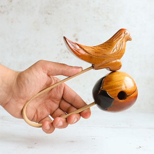 Wooden Bird Clacker Percussion Instrument Handheld