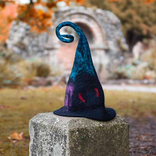 Witchy Felt Hat in a stone 