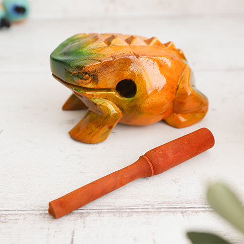 Side of Colourful Frog Guiro Made in Vietnam