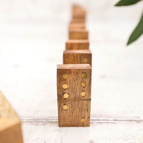 Close up of indian mango dominoes lined up