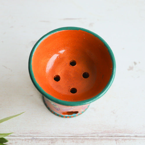 Top view of a Painted Charcoal Incense Burner