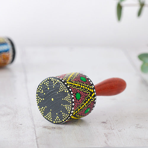 Dot Painted Indonesian Penebel Shaker Rattle