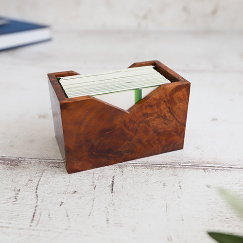 Thuya business card holder with cards