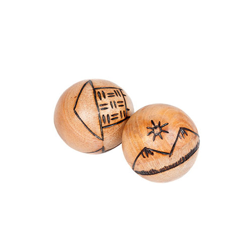 Jati Ball Shakers with tribal design