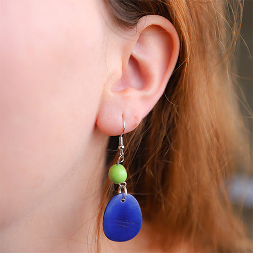 blue and green earrings