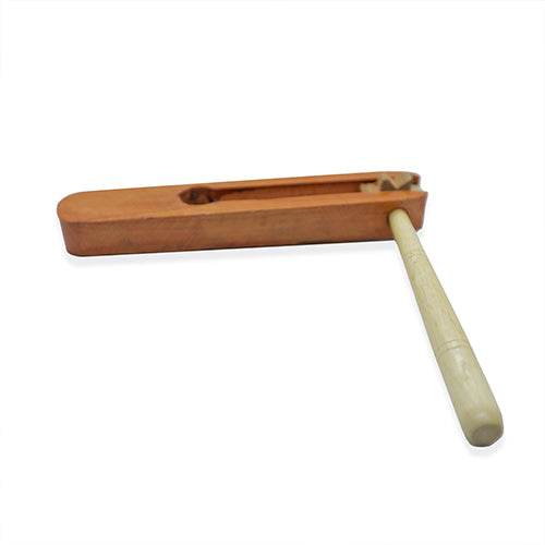 Solid wood football ratchet rattle handle 