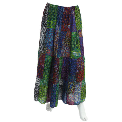 Green Blue Purple Hippy Skirt with white background 