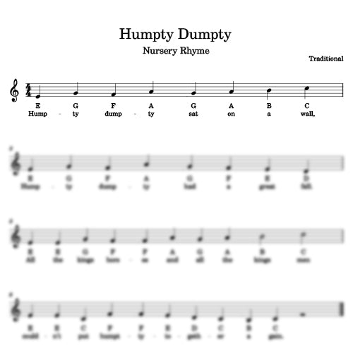 Humpty Dumpty Sheet Music Preview