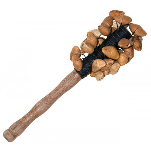 Natural kenari seed shaker rattle with white background