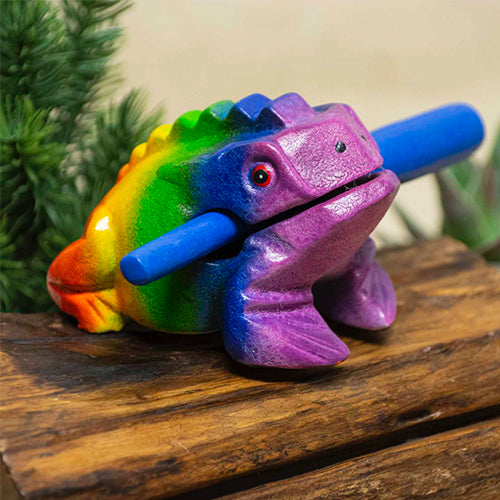 Medium Large Rainbow Frog Guiro