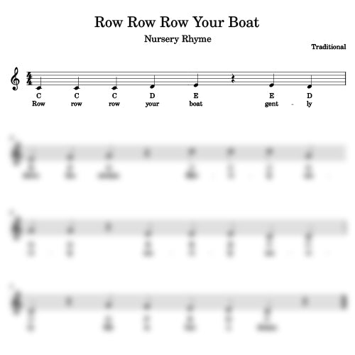 Row Row Row Your Boat Sheet Music Preview