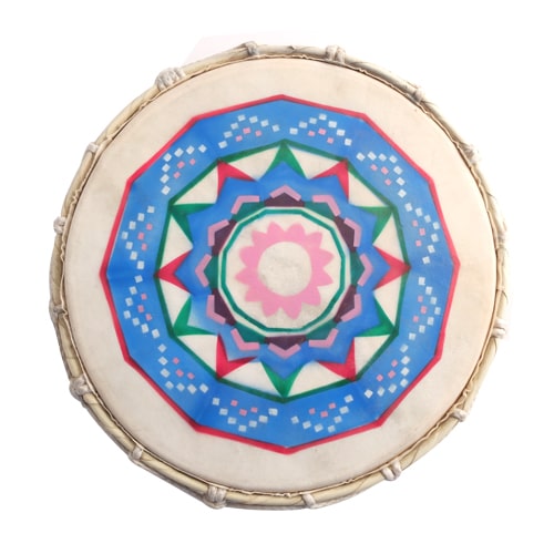 Shamanic drum with intricate mandala design