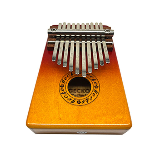 Red and orange Sunburst design 10 note thumb piano kalimba