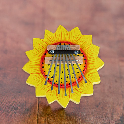 upright yellow sunflower kalimba 7 note