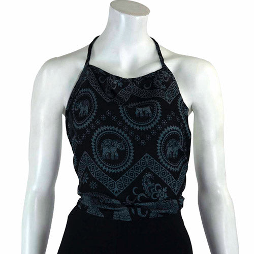 Tie Back Elephant Top halter neck in mannequin 