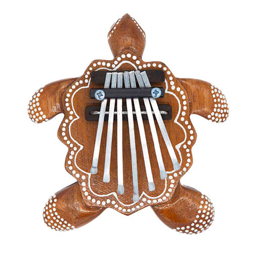 Turtle Kalimba Dot Painted Design on White background Front