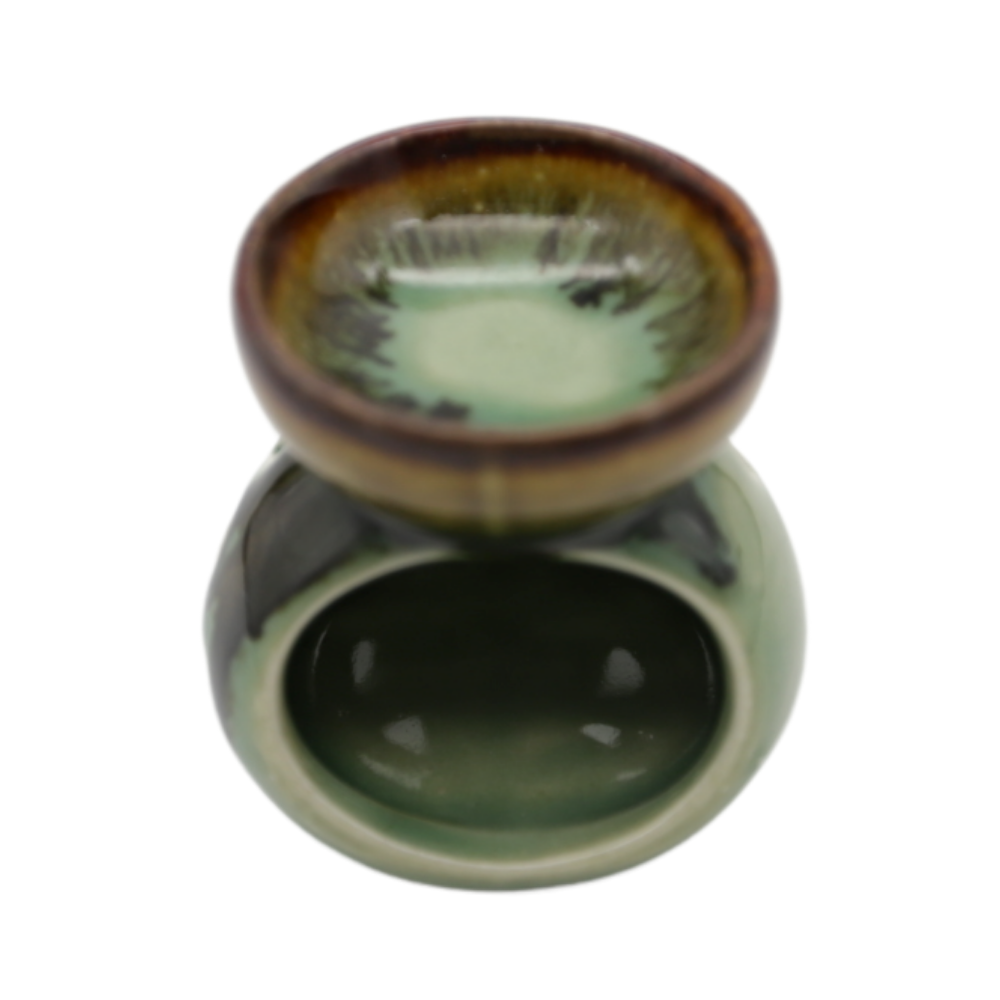 green ceramic oil burner