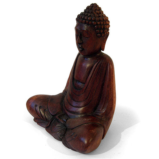 large dark wood carved culture buddha