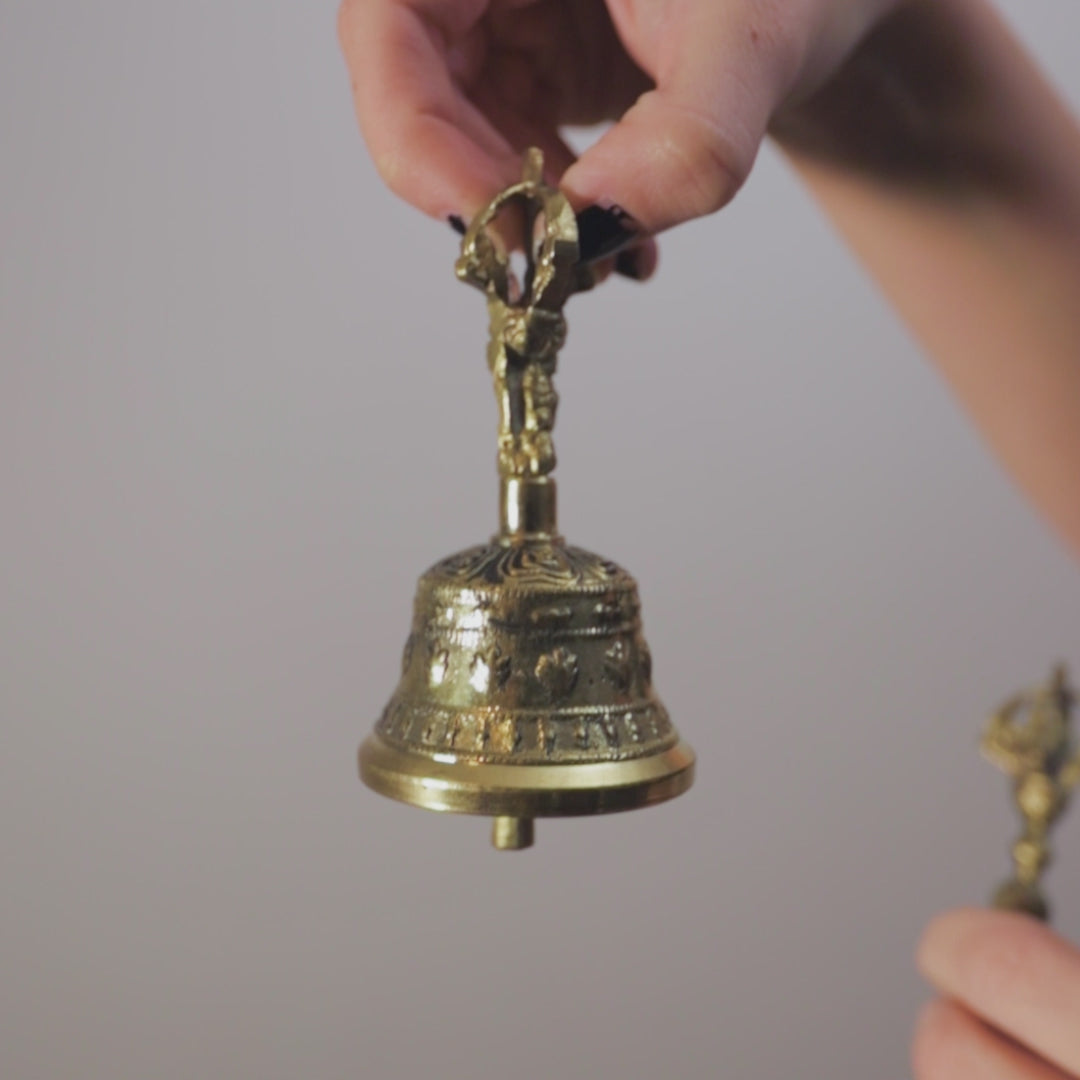 Traditional brass ghanta bell sound demonstration