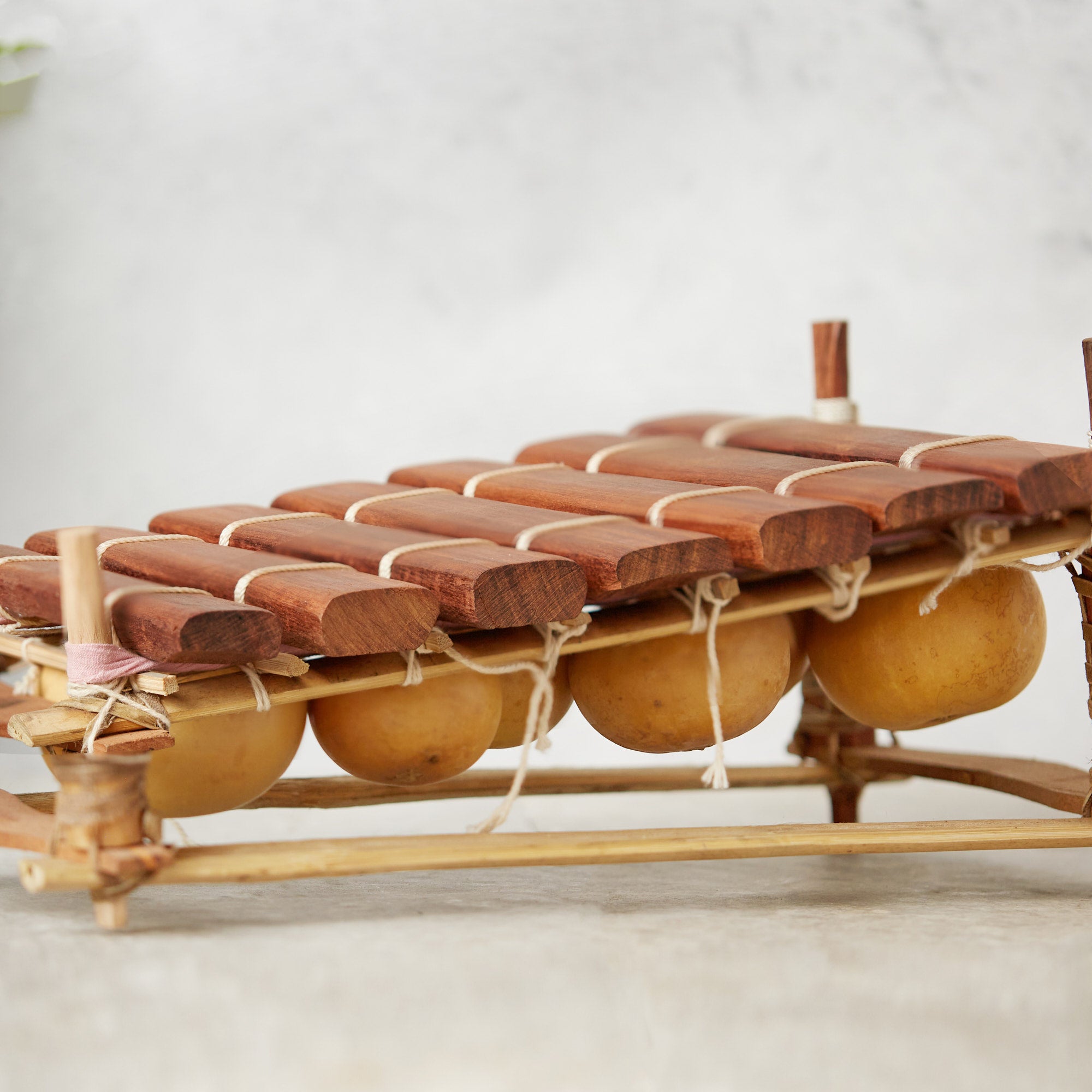 Close up of traditional African balafon 