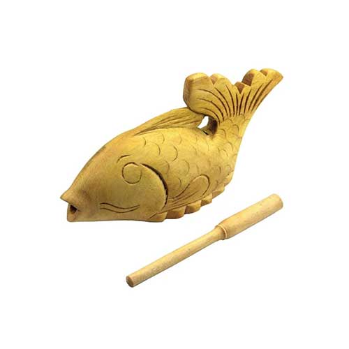 Carved fish guiro tone block 