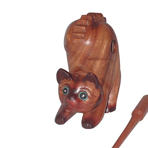 Dark brown purring cat ornament