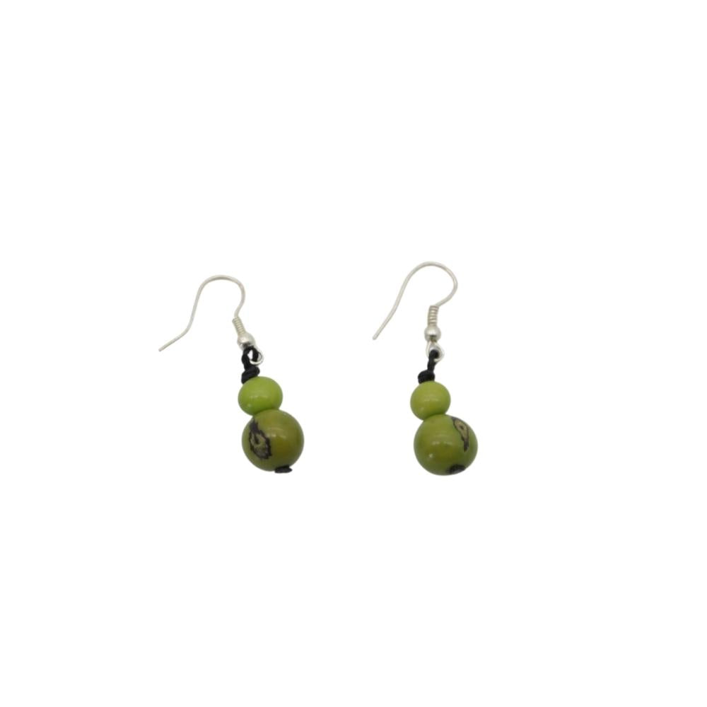 circle pair of tagua seed earrings